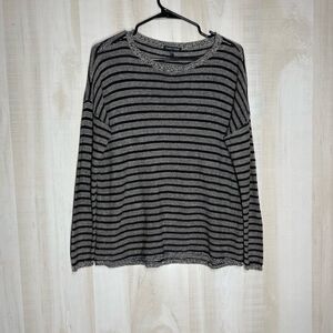 Eileen Fisher black and‎ gray long sleeve top, size XS